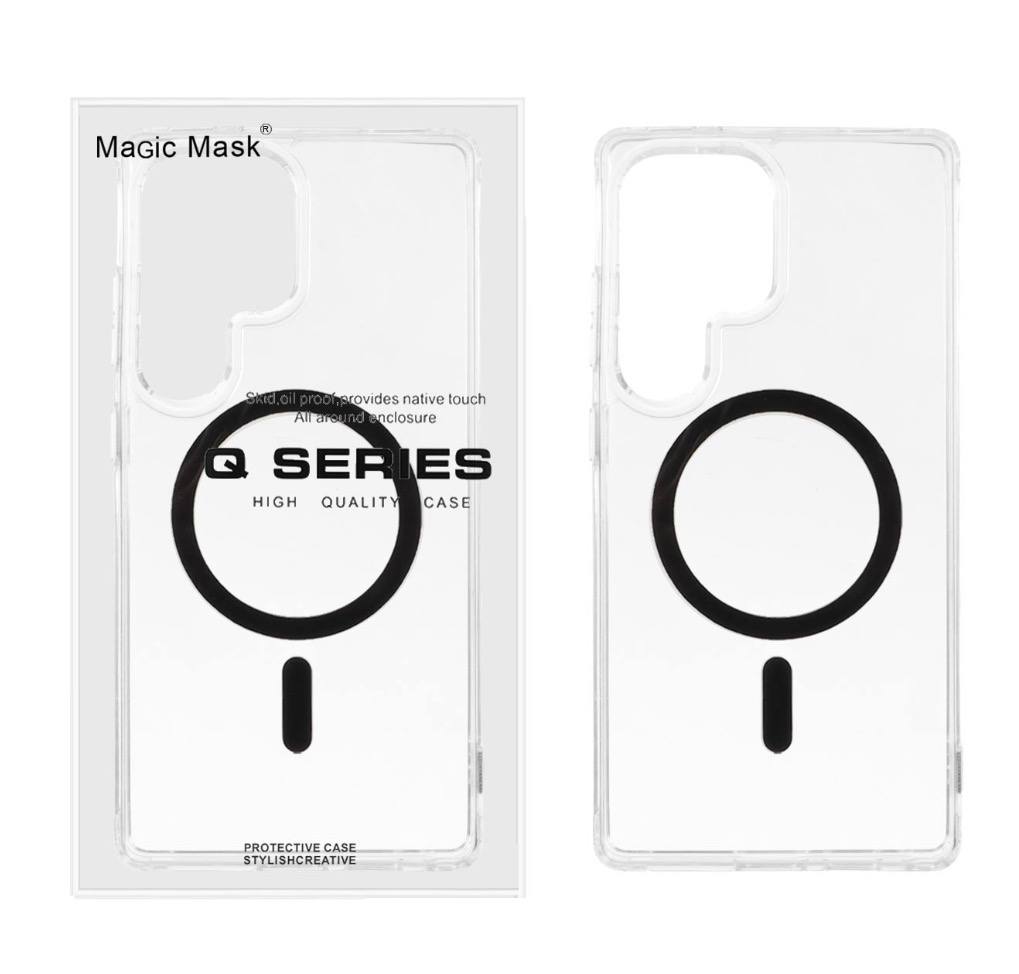 قاب اورجینال Magic Mask پشت سخت شفاف Mahsafe s25 ULTRA