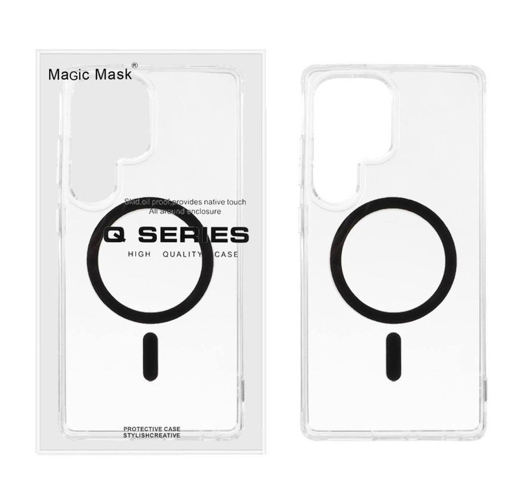 قاب اورجینال Magic Mask پشت سخت شفاف Mahsafe s25 ULTRA